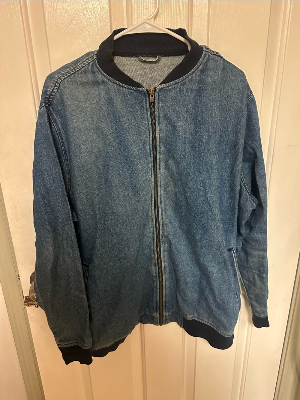 Vintage Denim Oversize Jean Bomber Jacket Top